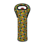 African Kente Pattern Print Single Neoprene Wine Tote