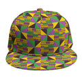 African Kente Pattern Print Snapback Cap