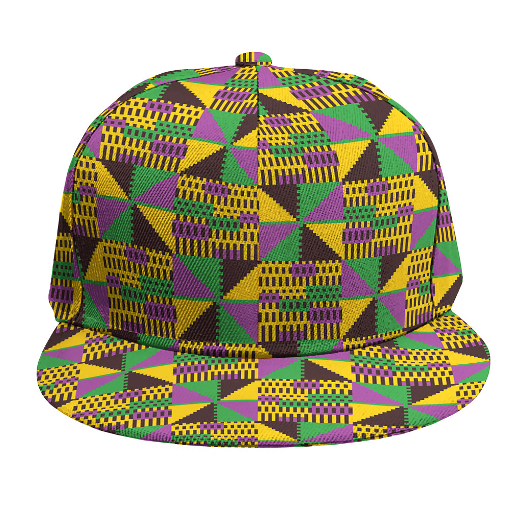 African Kente Pattern Print Snapback Cap