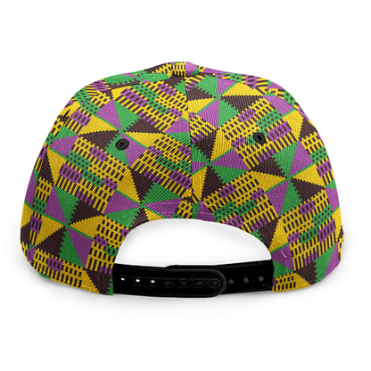 African Kente Pattern Print Snapback Cap