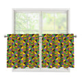 African Kente Pattern Print Tier Curtains