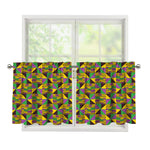 African Kente Pattern Print Tier Curtains