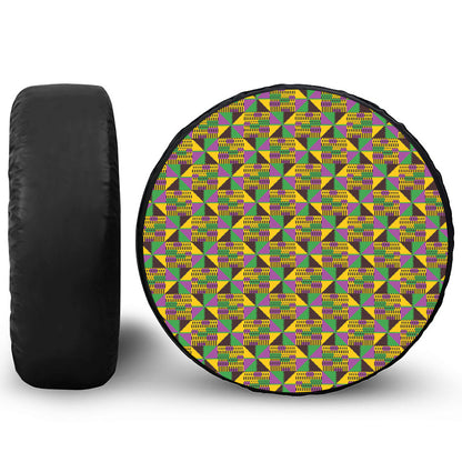 African Kente Pattern Print Tire Cover