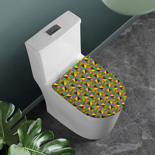African Kente Pattern Print Toilet Lid Cover