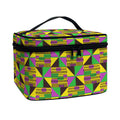 African Kente Pattern Print Travel Makeup Bag
