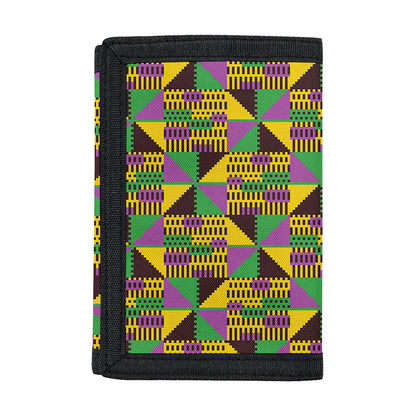 African Kente Pattern Print Trifold Wallet