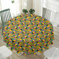 African Kente Pattern Print Waterproof Round Tablecloth