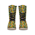 African Kente Pattern Print Winter Boots