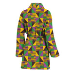 African Kente Pattern Print Women's Bathrobe