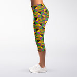 African Kente Pattern Print Women's Capri Leggings
