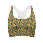 African Kente Pattern Print Women's Sports Bra