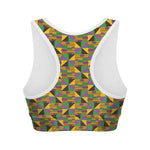 African Kente Pattern Print Women's Sports Bra