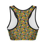 African Kente Pattern Print Women's Sports Bra