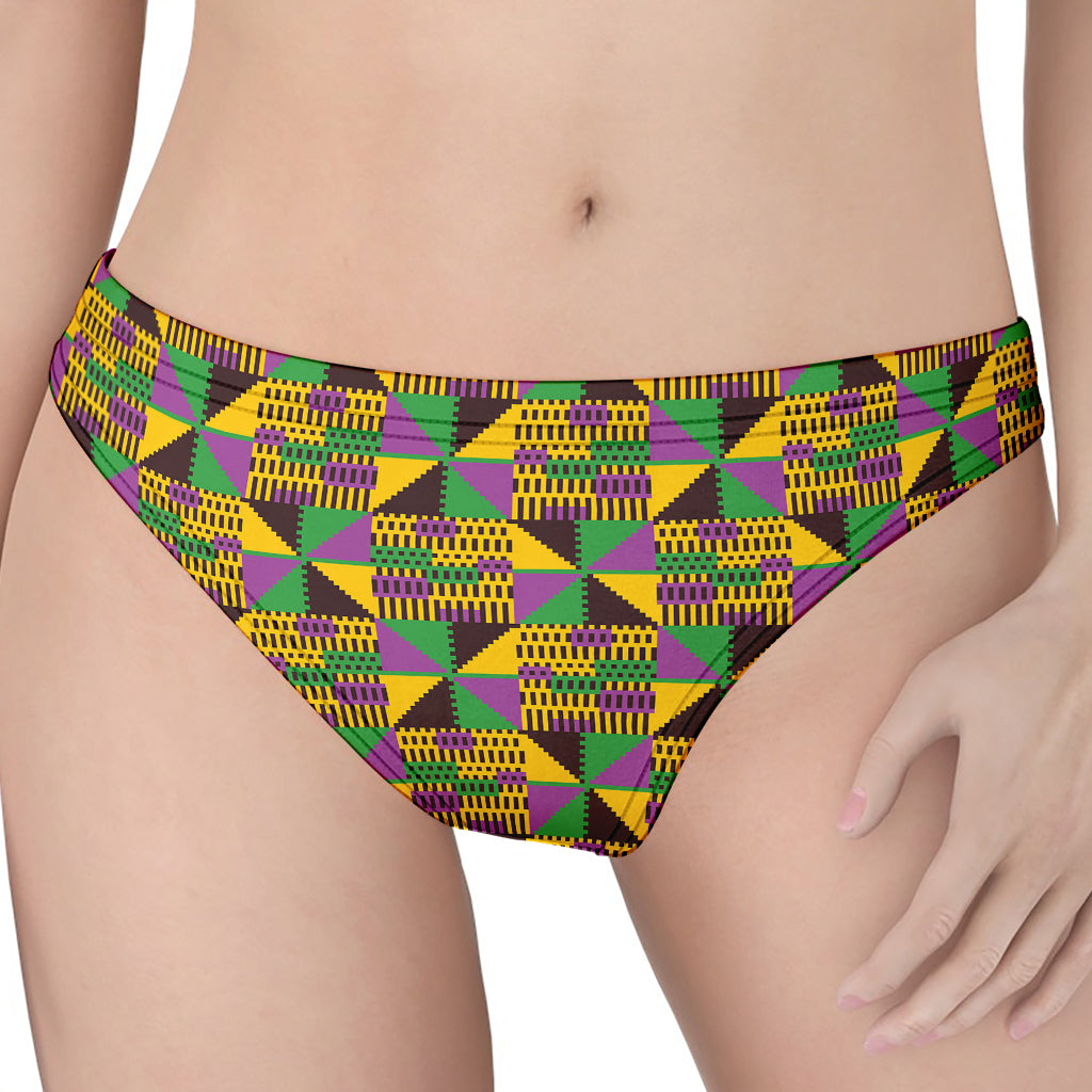 African Kente Pattern Print Women's Thong