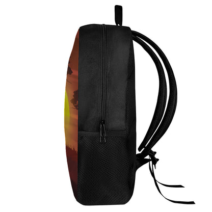 African Savanna Sunset Print 17 Inch Backpack