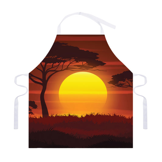 African Savanna Sunset Print Adjustable Apron
