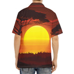 African Savanna Sunset Print Aloha Shirt