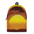 African Savanna Sunset Print School Backpack