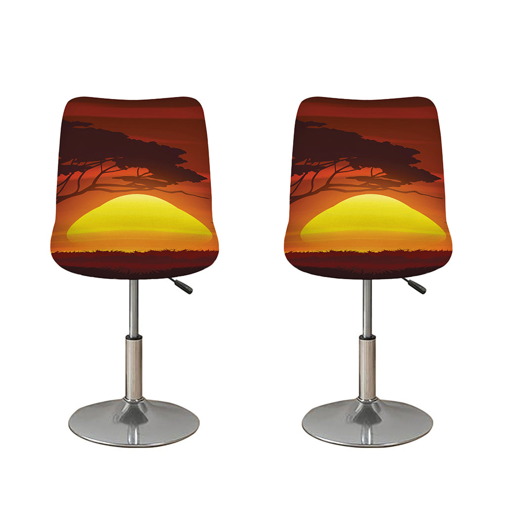 African Savanna Sunset Print Bar Stool Covers