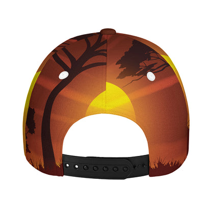 African Savanna Sunset Print Baseball Cap