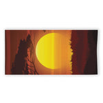 African Savanna Sunset Print Beach Towel