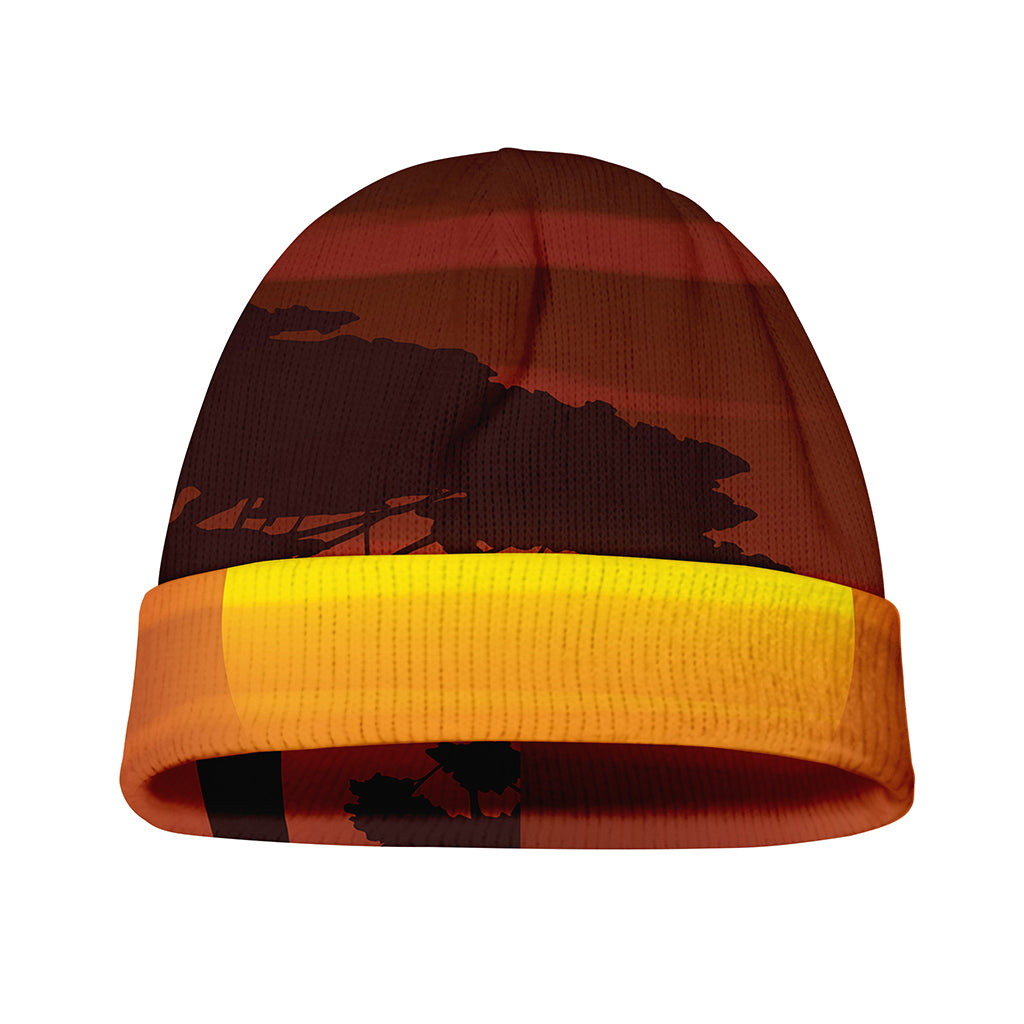 African Savanna Sunset Print Beanie