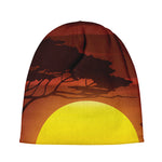 African Savanna Sunset Print Beanie