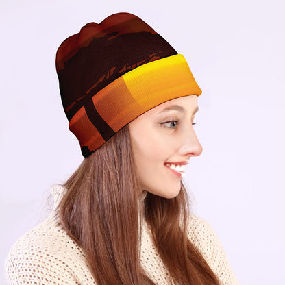 African Savanna Sunset Print Beanie