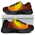 African Savanna Sunset Print Black Chunky Shoes