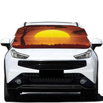 African Savanna Sunset Print Car Windshield Snow Cover