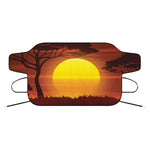 African Savanna Sunset Print Car Windshield Snow Cover