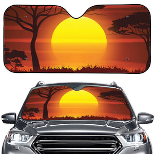 African Savanna Sunset Print Car Windshield Sun Shade