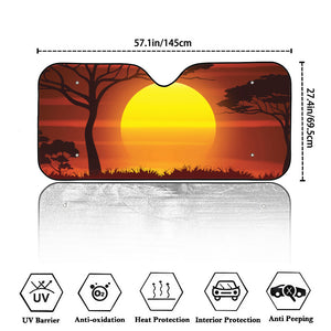 African Savanna Sunset Print Car Windshield Sun Shade