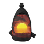 African Savanna Sunset Print Chest Bag