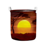 African Savanna Sunset Print Collapsible Laundry Basket
