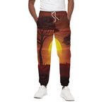 African Savanna Sunset Print Cotton Pants