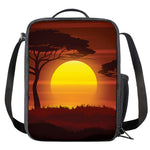 African Savanna Sunset Print Crossbody Lunch Bag