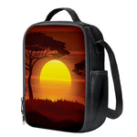 African Savanna Sunset Print Crossbody Lunch Bag