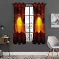 African Savanna Sunset Print Grommet Curtain Panels