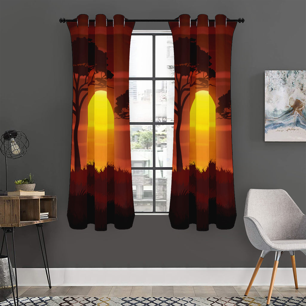 African Savanna Sunset Print Curtain