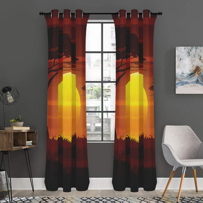 African Savanna Sunset Print Curtain