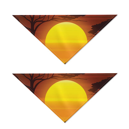 African Savanna Sunset Print Dog Bandana