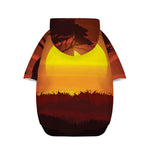 African Savanna Sunset Print Dog Zip Up Hoodie