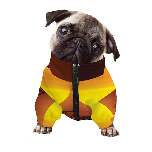 African Savanna Sunset Print Dog Zip Up Jacket