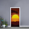 African Savanna Sunset Print Door Sticker