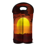 African Savanna Sunset Print Double Neoprene Wine Tote
