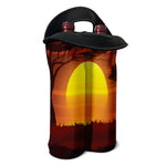 African Savanna Sunset Print Double Neoprene Wine Tote