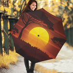 African Savanna Sunset Print Foldable Umbrella