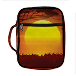 African Savanna Sunset Print Front Pocket Bible Bag