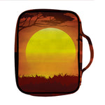 African Savanna Sunset Print Front Pocket Bible Bag